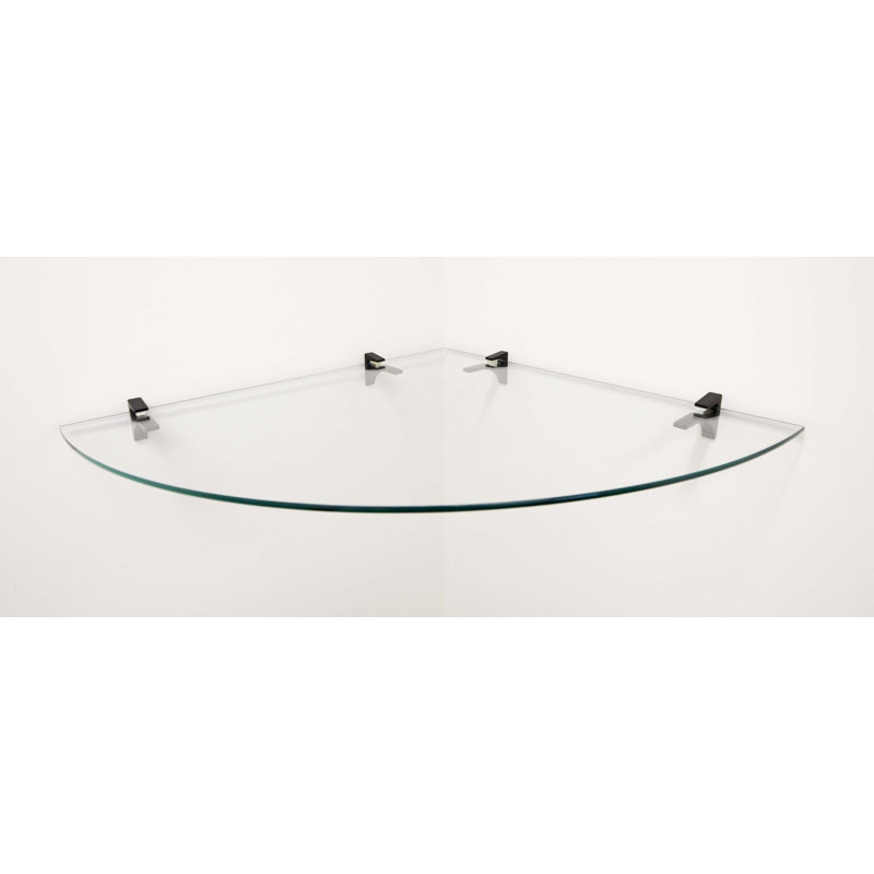 Glass Corner Shelf, Black