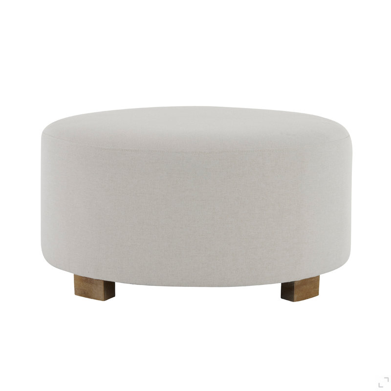 Repose-pieds rond en tissu avec pieds en bois, repose-pieds minimaliste moderne