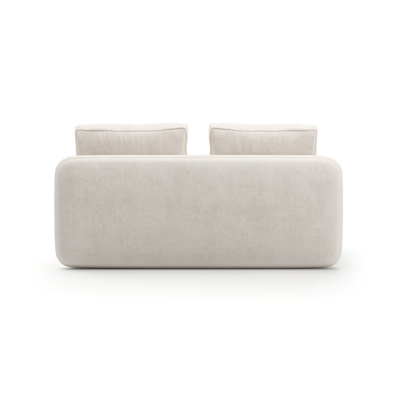Overlap Armless Loveseat Ecru