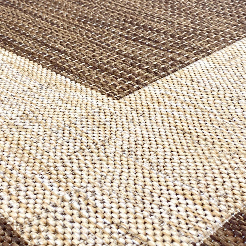 Devon Flatweave Golden Brown/Cream Indoor Outdoor Rug, Runner 2'8" x 9'10"