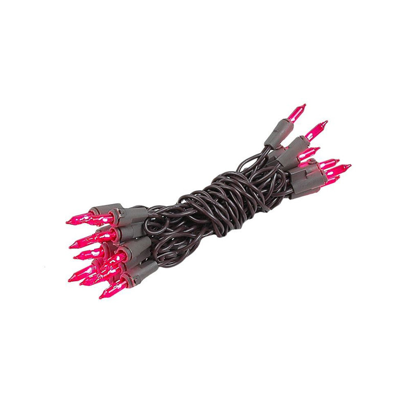 Mini-chaîne 20 ampoules pour l’extérieur 8,5' Pitman, Rose, Brun