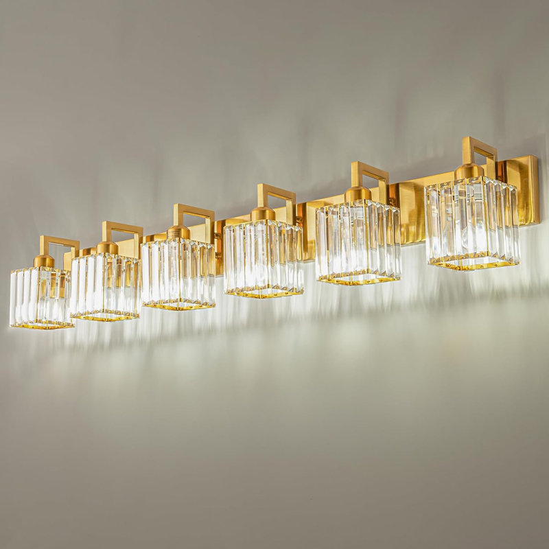 Applique murale 6 lumières pour salle de bain Modern Crystal