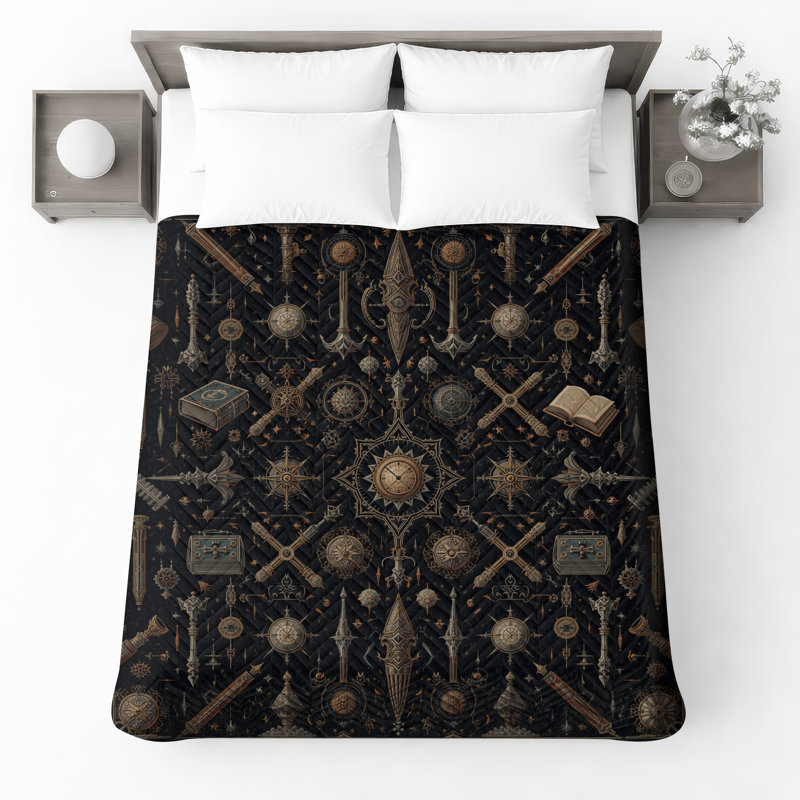 Couvre-lit matelassé Steampunk, Lit simple