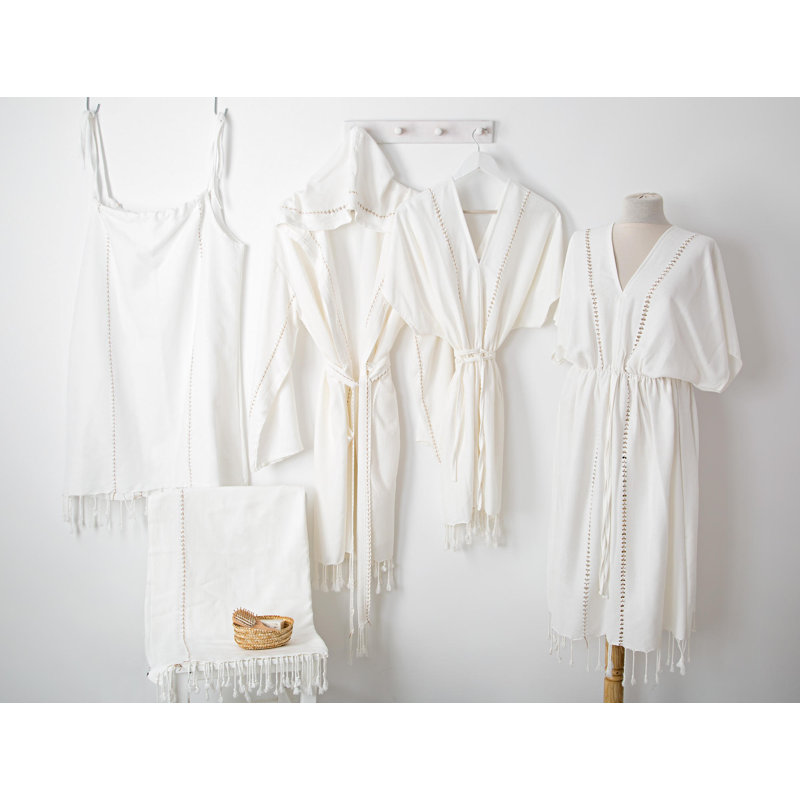 Kerin Cotton Above Knee Bathrobe with Pockets and Hood, S/M