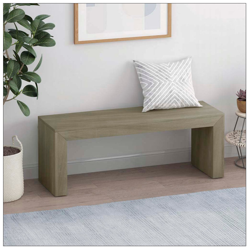 Banc de salle à manger en bois, 48inch, Grey+Taupe