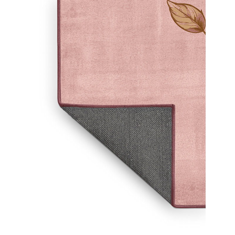 Soft Plush Everitt Valentines Modern & Contemporary Abstract Area Rug in Pink – Rose Binding, 2x4