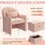 Fauteuil d'appoint en velours demi-tonneau avec repose-pieds-111178579