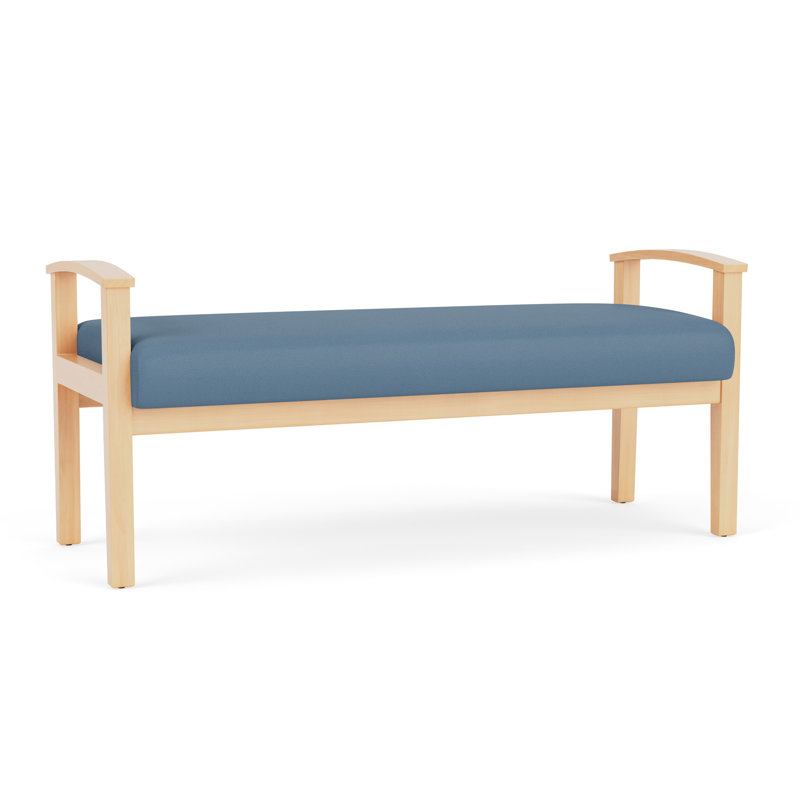 Banc en bois massif Amherst, Naturel, Open House Quarry - bleu