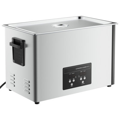 Nettoyeur à ultrasons 30L, nettoyeur à ultrasons professionnel avec panier de nettoyage et affichage numérique, nettoyeur industriel en acier inoxydable de 480 W à 40 khz pour pièces, carburateurs, instruments