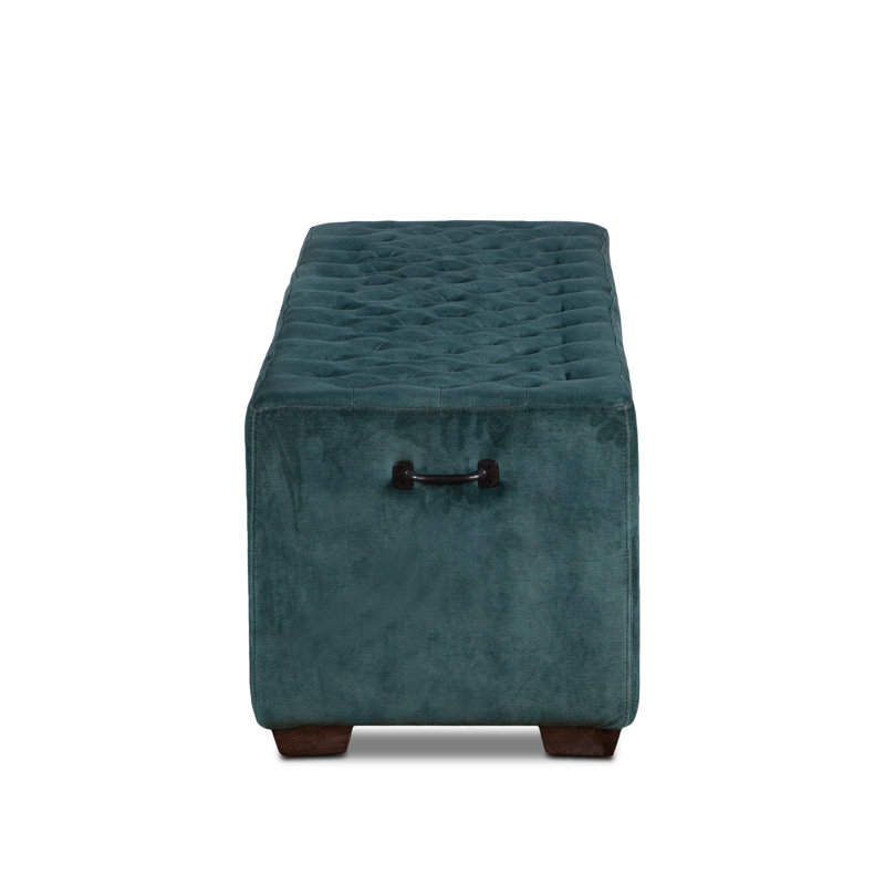Aportela Upholstered Bench, 17" H x 59.06" W x 18" D, Asphalt Gray