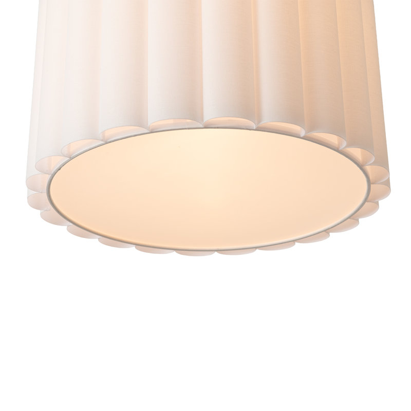 Luminaire suspendu festonné - Laiton vieilli, lin blanc, diffuseur, à intensité variable