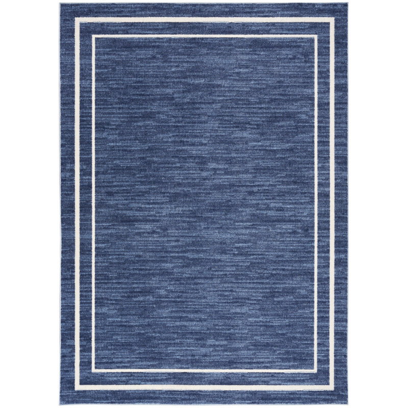 Nourison Essentials Navy Ivory Indoor/Outdoor Area Rug, Rectangle 6' x 9'