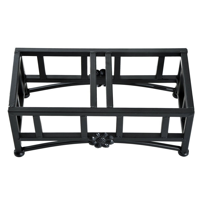 Elevated Double Stainless Steel Pet Feeding Station with Iron Frame