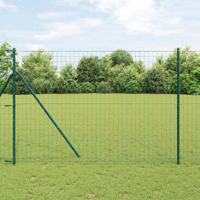  Euro Fence Set Of 2 Green Metal 10 X 0.8 M Durable Euro Fence