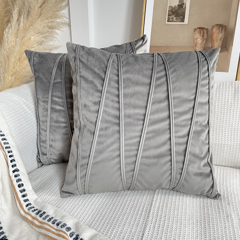 Housse de coussin Chevron, Gris, 16 po x 16 po