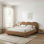Mobilier de chambre à coucher pour lit double en terre cuite brun rembourré pour grand lit