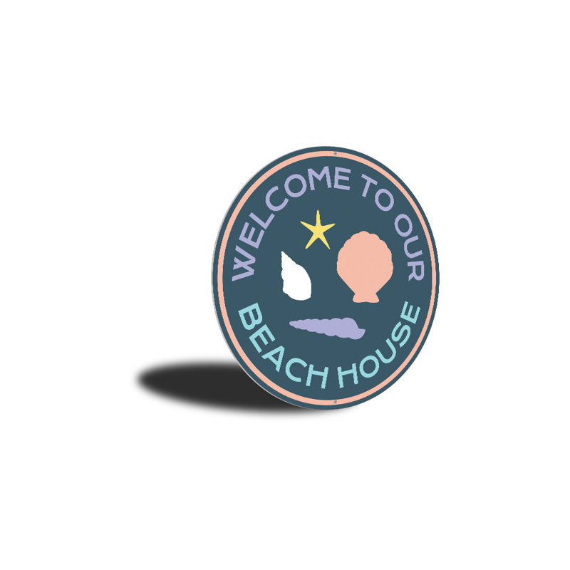 Enseigne en aluminium Beach House Shells, H 12 po x l 12 po x P 0,04 po