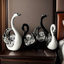 2 pièces statues cygne sculpture souvenir cadeau statue en céramique décoration-2117702588