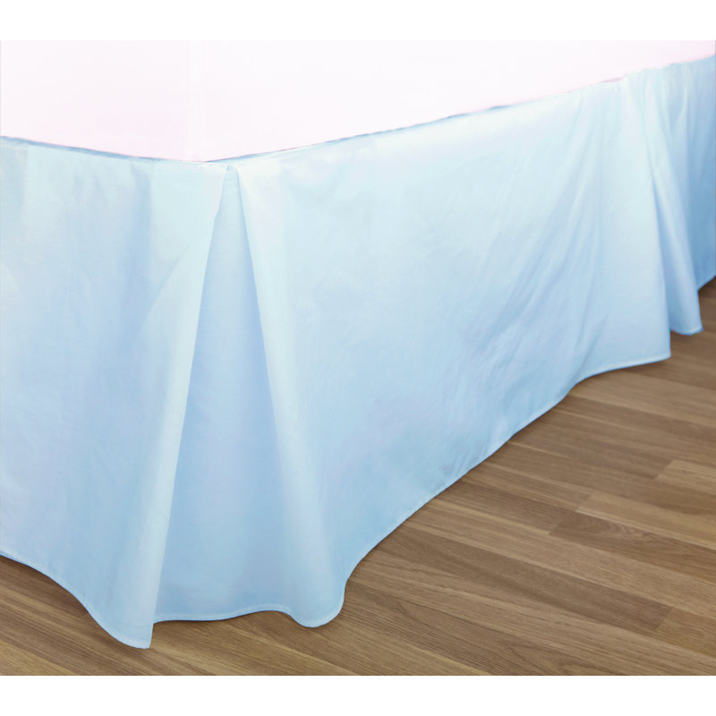 Pleated Bed Skirt, Light Blue, King (5')