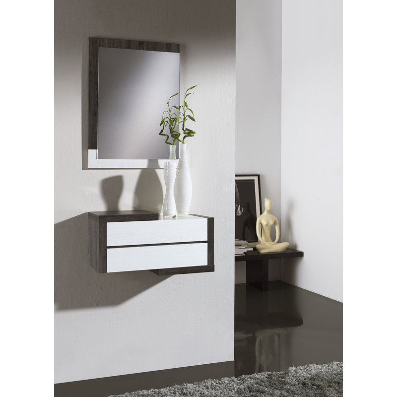 Lindsley Floating Shelf, White/Black