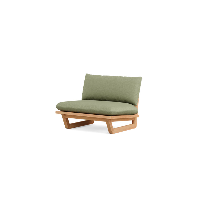 Outdoor Teak Lounge Chair, Sunbrella Berber Rib Dune, No