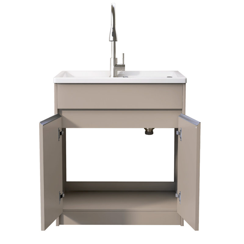Évier de cuisine 36 po x L 30 po avec lavabo à surface verticale avec armoire de rangement verticale, combinant à la fois fonctionnalité et esthétique