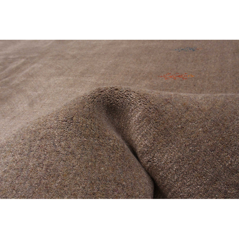 Tapis unique en laine taupe 9 pi 1 po x 11 pi 5 po Kashkuli Gabbeh