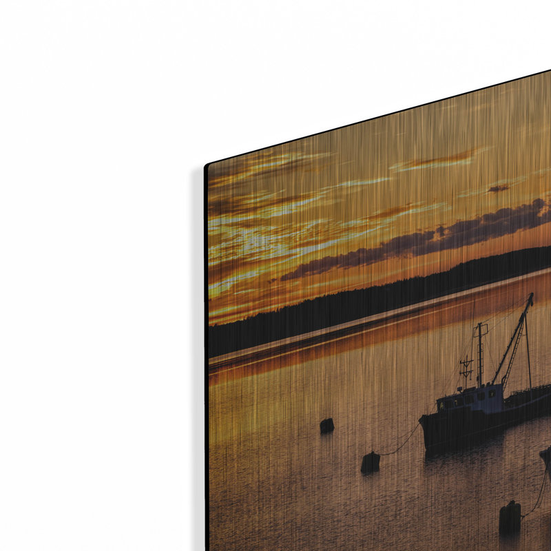 Mur en métal «Sunset At Anchor» par Rick Berk, H 12 po x l 16 po