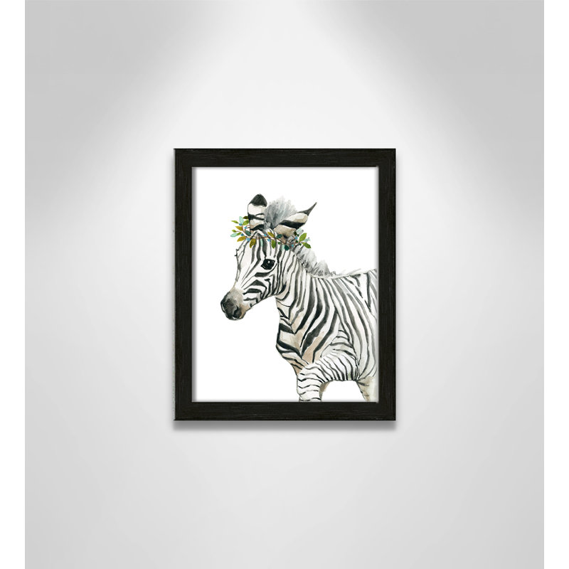 «Savannah Zebra», art encadré, H 11 po x l 9 po x P 1,18 po, Cadre noir
