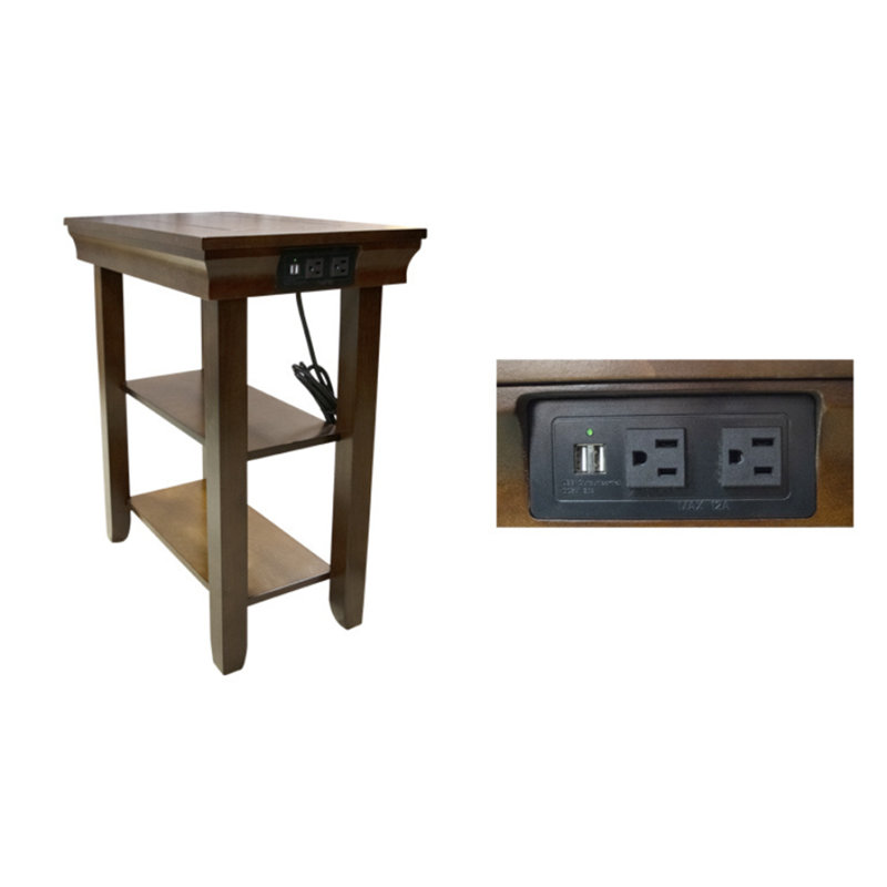 Table de bout haute 27 po, Brun, Brun