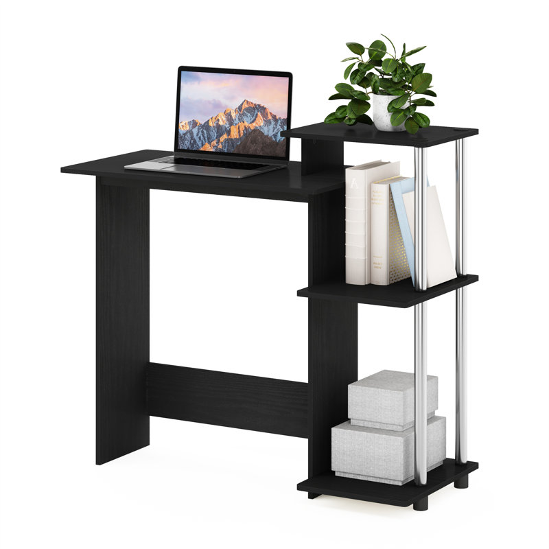 Brytni Computer Desk, Americano/Stainless Steel