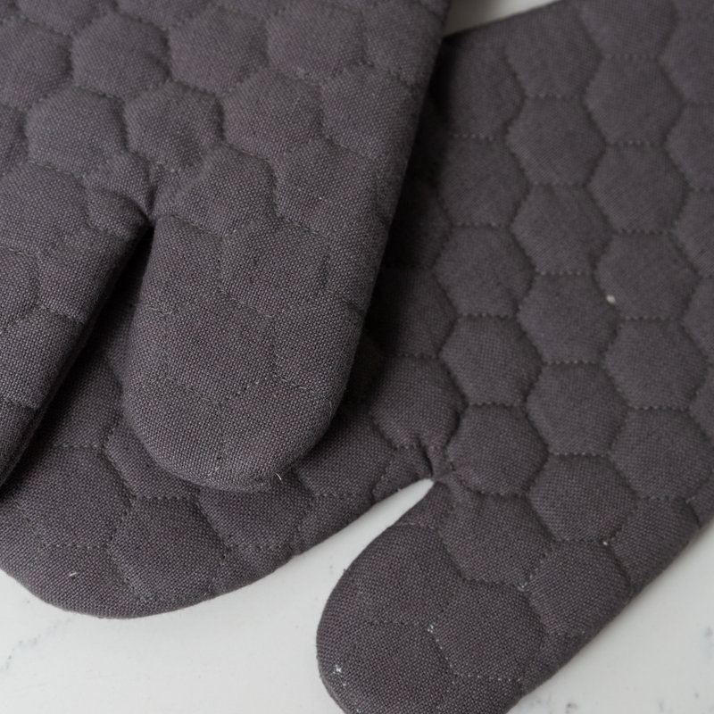FabStyles Cotton Oven Mitt Set, Gray