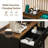 53.2" Wine Bar Cabinet with LED Lights & Power Outlets, Storage Buffet with Wine Glass Rack 