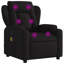  Fauteuil inclinable de massage en tissu noir (100% polyester), métal, contreplaqué