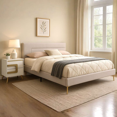 Ensemble de chambre à coucher 2 pièces Boone - Grand lit avec table de chevet