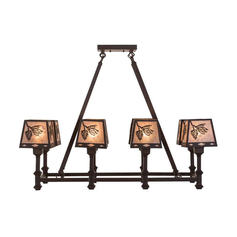 Luminaire suspendu linéaire à 8 lumières pour îlot de cuisine Balsam Pine