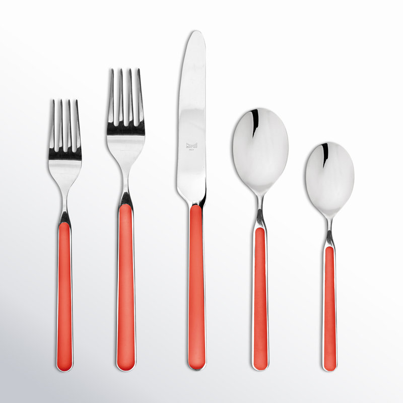 Ensemble de couverts en acier inoxydable Fantasia, 20 pièces, service pour 4, Nouveau corail