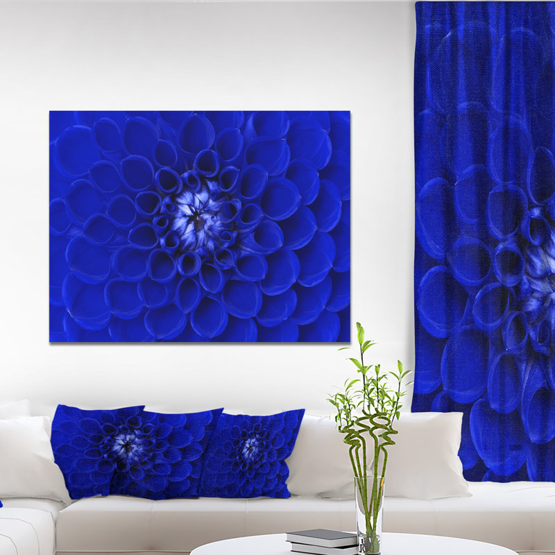Photographie « abstract blue floral design », H 16 po x l 32 po x P 1 po, Toile tendue