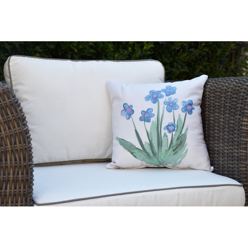 Housse et insert de coussin carré Farmers Market, Bleu pâle, 16 po x 1 po