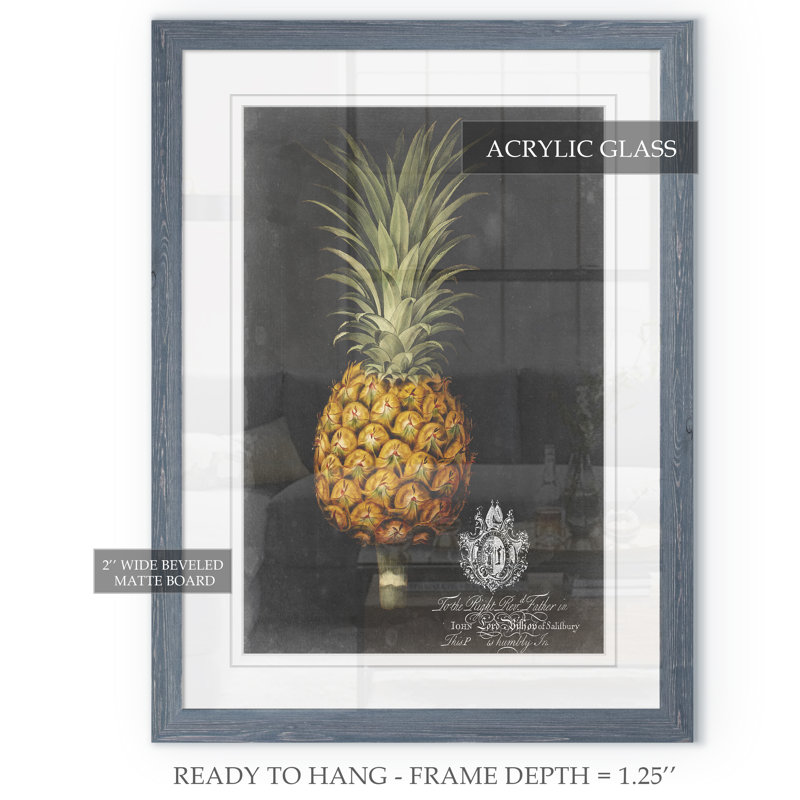 « royal brookshaw ananas ii » par paul cezanne-photo, reproduction d’art encadrée, H 22 po x l 18po x P 1,25 po, Blanc