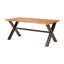 Table de salle à manger en bois et en fer