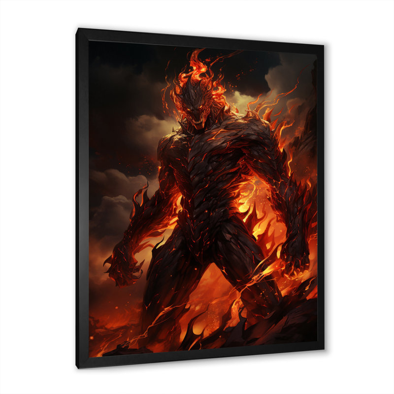 Impression sur toile Fire Force Villian II - Superheros, Cadre simple noir, H 32 po x l 24 po x P 1 po