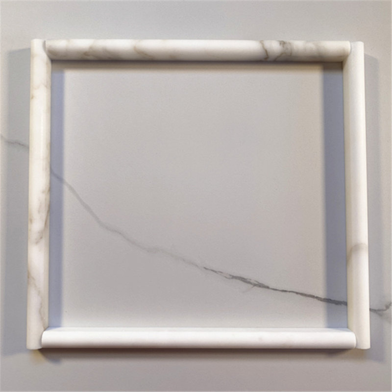 Calacatta 12" x 1" Marble Mosaic Tile, LIght Gray