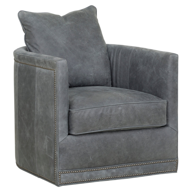Fauteuil oscillant pivotant en cuir Christine, 1111 - brun