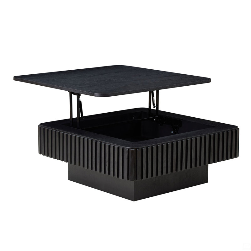 Table basse carrée 35,43 pouces Handcraft, Noir
