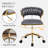 Home Office Chair, Velvet Upholstered Task Chair With Woven Open Back, 360° Swivel Desk Chair With Wheels, Adjustable Vanity Chair, Computer Chair For Office, Studio-1088771805