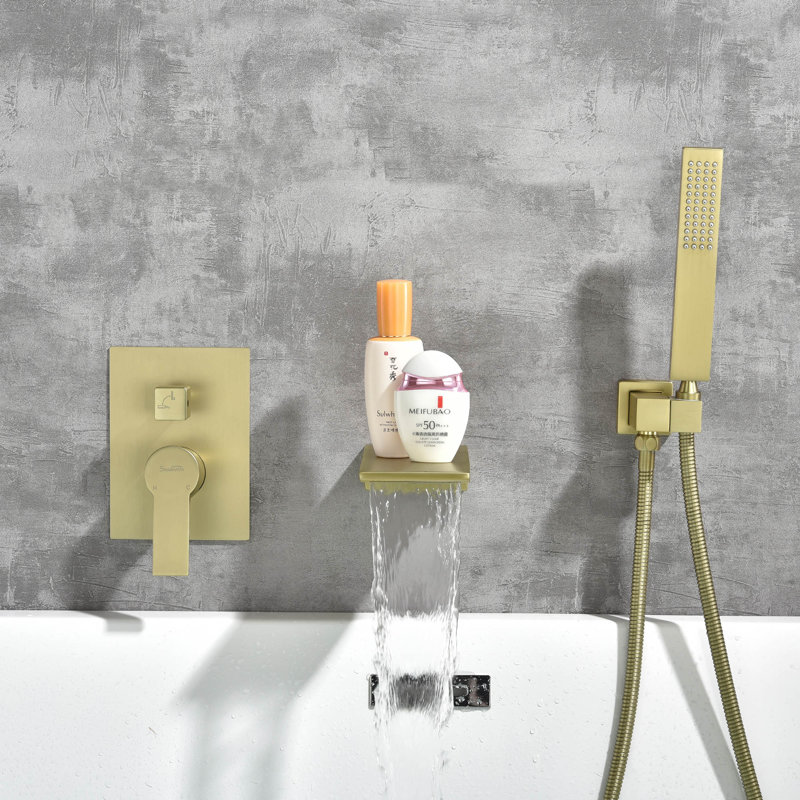 Pressure-Balanced (Temperature Control Only) Complete Shower System, Brushed Gold