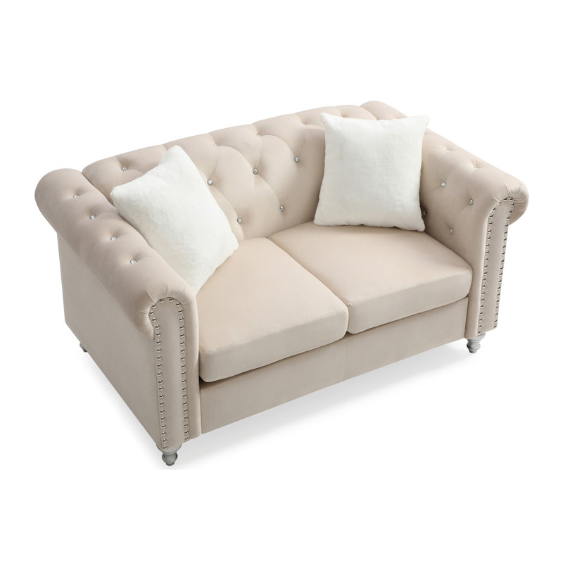 Causeuse élégante beige avec touche moderne, Beige