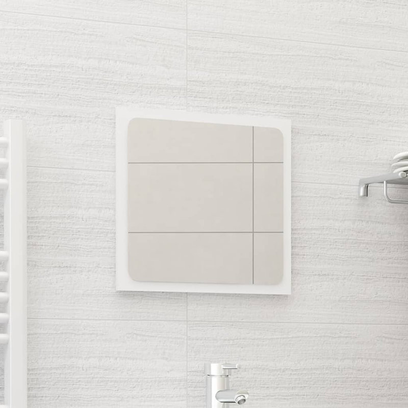 Miroir de salle de bain avec miroir de salle de bain, 14,5 po x 15,7 po, Blanc
