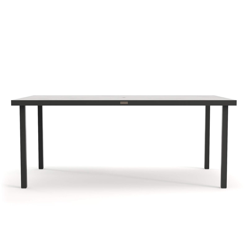 Table de salle à manger d'extérieur L 73 po x l 44 po, Brume côtière / crème